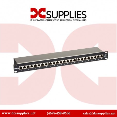 Black Box JPS60A-24 CAT6 Shielded Patch Panel, 1U, 24-Port (JPS60A-24)