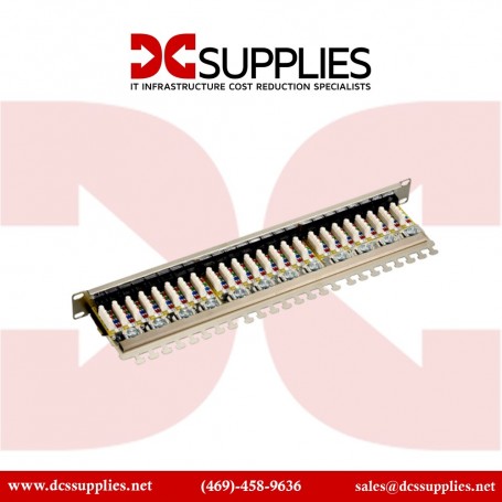 Black Box JPS60A-24 CAT6 Shielded Patch Panel, 1U, 24-Port (JPS60A-24)