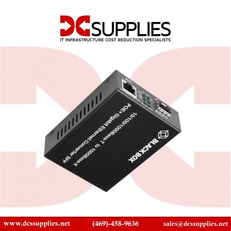 Black Box LGC215A-R2 Gigabit Ethernet PoE+ SFP Media Converter (LGC215A-R2)