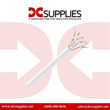 Black Box C6-CM-SLD-WH CAT6 250-MHz Solid Bulk Cable, 1000 ft, Copper Conductor, White Jacket (C6-CM-SLD-WH)