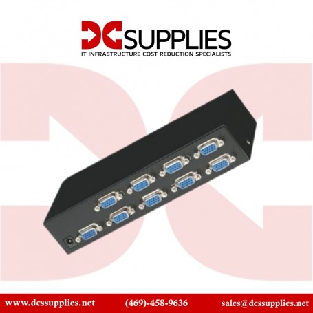Black Box AC1056A-8 Compact VGA Video Splitter, 8 Ports (AC1056A-8)