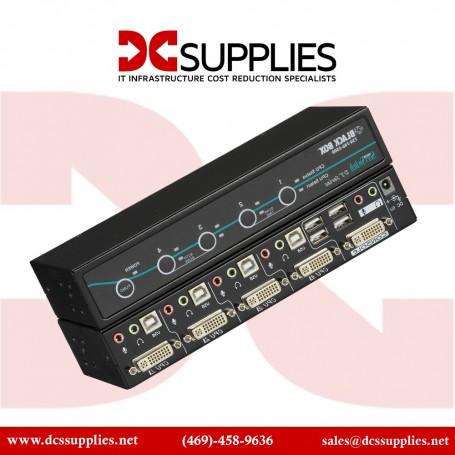 Black Box KV9604A DT Series Desktop KVM Switch DVI-I with Transparent USB 2.0 (KV9604A)
