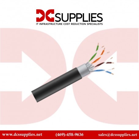 Black Box C6ABC50S-BK-1000 Cat6A Shielded U/FTP Solid Bulk Cable - Black, 1000 ft (C6ABC50S-BK-1000)
