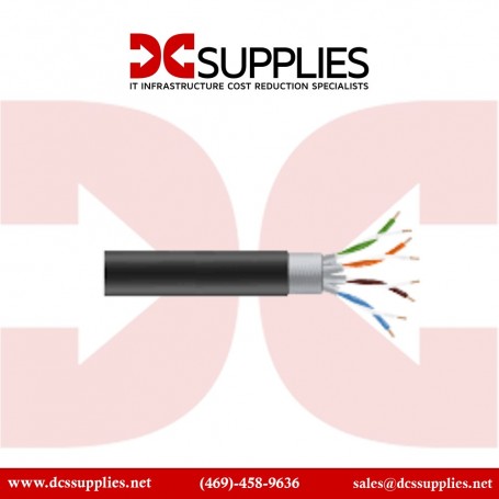 Black Box C6ABC50S-BK-1000 Cat6A Shielded U/FTP Solid Bulk Cable - Black, 1000 ft (C6ABC50S-BK-1000)