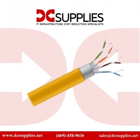 Black Box C6ABC50S-YL-1000 Cat6 F/UTP Solid Bulk Cable - Yellow, 1000 ft (C6ABC50S-YL-1000)