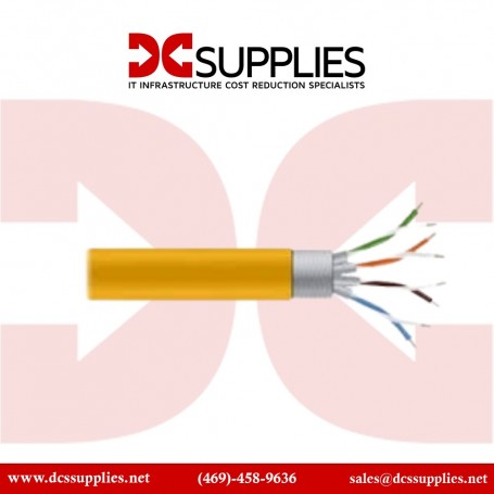 Black Box C6ABC50S-YL-1000 Cat6 F/UTP Solid Bulk Cable - Yellow, 1000 ft (C6ABC50S-YL-1000)