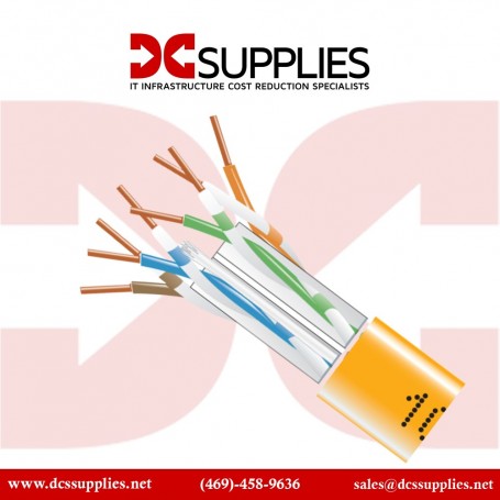 Black Box EYN867B-PB-1000 Cat6 550MHz Plenum-Rated Ethernet Cable - 1000 ft, Orange (EYN867B-PB-1000)