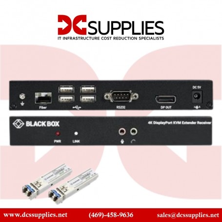 Black Box KVXLCDPF-100-SFPBUN1 KVX Series KVM Extender over Fiber 4K Single-Head DisplayPort USB 2.0 (KVXLCDPF-100-SFPBUN1)
