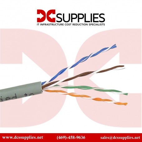 Black Box C6ABC51-GY-1000 CAT6A 650MHz UTP Solid Bulk Cable Gray 1000ft (C6ABC51-GY-1000)