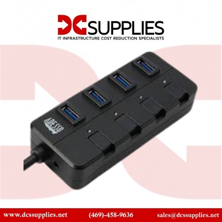Adesso AUH-3040 4 Port USB 3.0 Hub Power ON/Off Switches (AUH-3040)