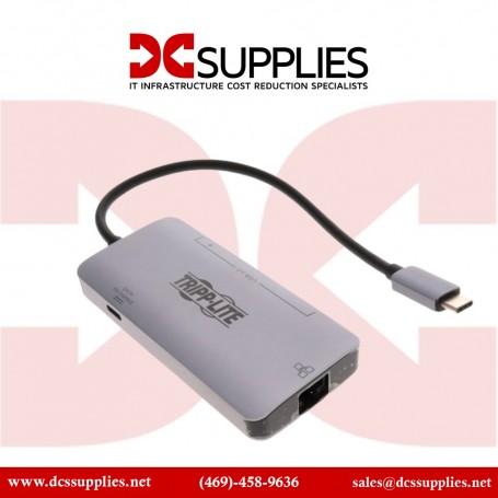 Tripp Lite U460-003-3AGALC USB-C Hub - USB 3.2 Gen 1, 3 USB-A Ports, Gigabit Ethernet, Aluminum, 100W PD Charging (U460-003-3AGALC)