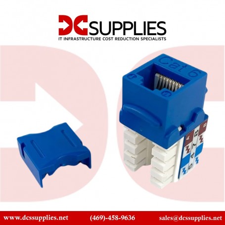Black Box CAT6J-BL-10PAK 10-Pack CAT6 Keystone Jack Unsh Ielded Jack Blue (CAT6J-BL-10PAK)