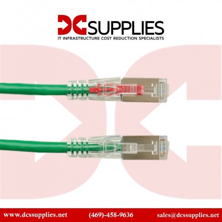 Black Box C6PC70S-GN-07 7ft CAT6 Lockable Shielded Cable - Green (C6PC70S-GN-07)