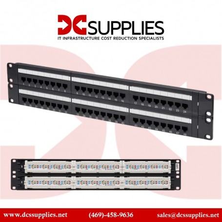 Black Box JPM5E48A CAT5e Patch Panel 48-Port 2U Unshielded (JPM5E48A)
