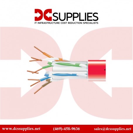 Black Box EYN869B-PB-1000 1000FT CAT6 Red Solid Bulk Plenum Cable 550MHz (EYN869B-PB-1000)
