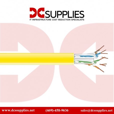 Black Box C6ABC51-YL-1000 1000FT CAT6A Yellow Solid Plenum Cable (C6ABC51-YL-1000)