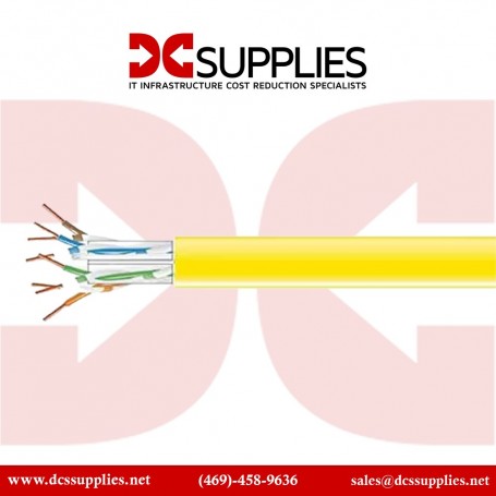 Black Box C6ABC51-YL-1000 1000FT CAT6A Yellow Solid Plenum Cable (C6ABC51-YL-1000)