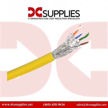 Black Box C6ABC51-YL-1000 1000FT CAT6A Yellow Solid Plenum Cable (C6ABC51-YL-1000)