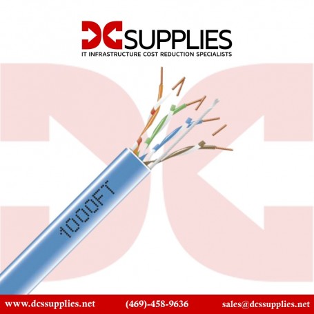 Black Box EVNSL0601A-1000 CAT6 Shielded Bulk Cable, 1000FT, Blue (EVNSL0601A-1000)