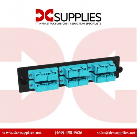 Black Box JPM468C High-Density Adapter Panel, 12 LC Duplex Pairs, Aqua (JPM468C)