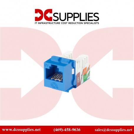 Black Box  C6AJA70-BL-R2 CAT6A Keystone Jack, RJ45, Blue (C6AJA70-BL-R2)