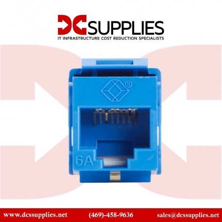 Black Box C6AJA70-BL-R2 CAT6A Keystone Jack, RJ45, Blue (C6AJA70-BL-R2)