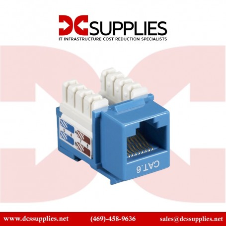 Black Box C6AJA70-BL-R2 CAT6A Keystone Jack, RJ45, Blue (C6AJA70-BL-R2)