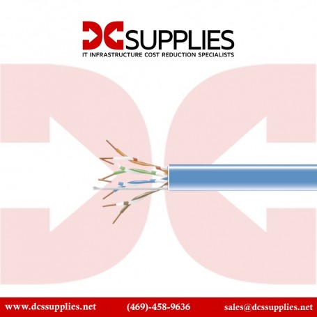 Black Box C6ABC50-STR-BL-1000 CAT6A Bulk Cable Stranded UTP 650MHz Cm PVC PoE Blue 1000FT (C6ABC50-STR-BL-1000)