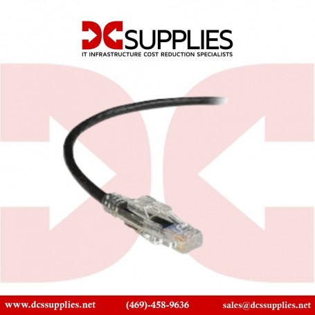 Black Box C6PC70-BK-100 GigaTrue 3 CAT6 550-MHz Lockable Patch Cable (UTP) Black 100-ft. (30.4-m) (C6PC70-BK-100)