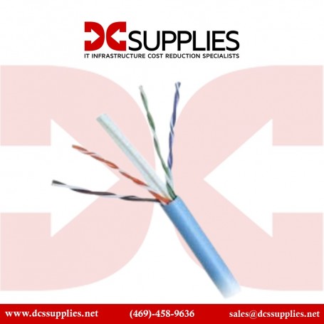 Belkin A7L704-1000BL-P CAT6 Solid Bulk Cable 4PR 24 AWG 1000FT Blue Plenum (A7L704-1000BL-P)