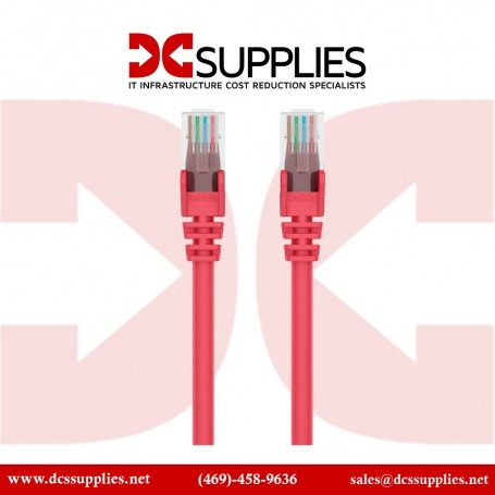 Belkin A3X126-03-RED-S RJ45 CAT 5e UTP Crossover Cable 3-Ft Red Snagless Connector (A3X126-03-RED-S)