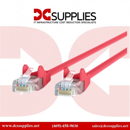 Belkin A3X126-03-RED-S RJ45 CAT 5e UTP Crossover Cable 3-Ft Red Snagless Connector (A3X126-03-RED-S)