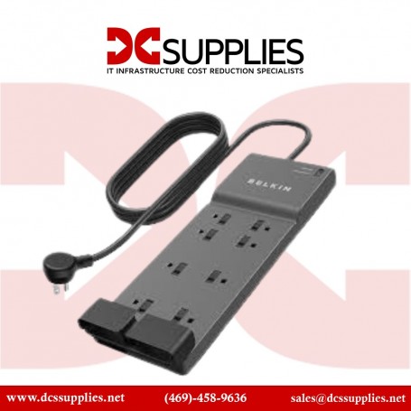 Belkin BE108200-06 8-Outlet Home Office Surge Protector (3390J) - Black/Gray (BE108200-06)