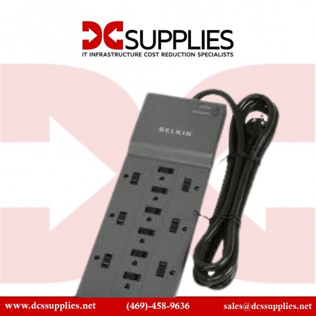 Belkin BE112230-08 12-Outlet Surge Protector with Phone & Coax Protection, 8 ft Cord (BE112230-08)