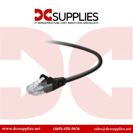 Belkin A3L980-08-BLK-S 8FT CAT6 Black Snagless Patch Cable RJ45 M M (A3L980-08-BLK-S)