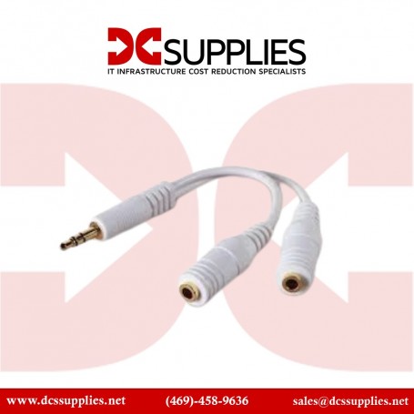 Belkin F8V234-WHT Speaker and Headphone Splitter, Standard, White (F8V234-WHT)