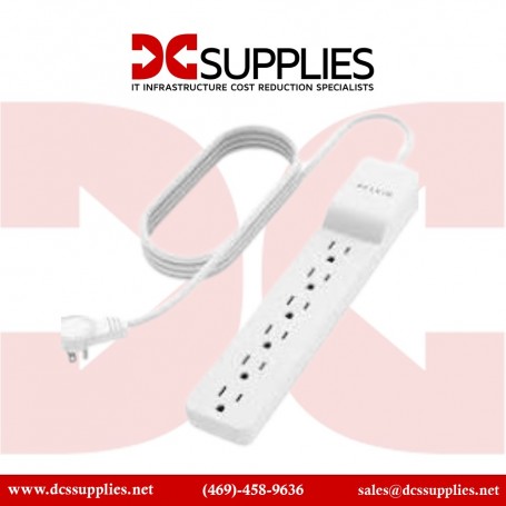 Belkin BE106000-08R 6-Outlet Surge Protector Rotating Plug 8 ft. Cord (BE106000-08R)