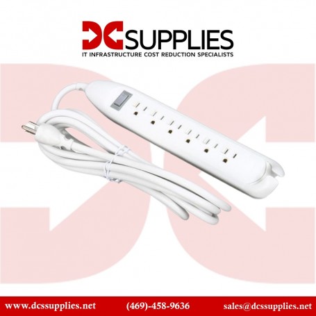 Belkin F9D160-12 6-Outlet Power Strip with 12ft Cord and On/Off Switch - White (F9D160-12)