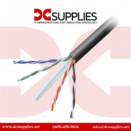 Belkin A7L704-1000BK-P 1000FT Cable CAT6 Solid-Bulk 4PR 24AWG Black PLNM (A7L704-1000BK-P)