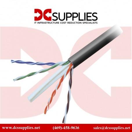 Belkin A7L704-1000BK-P 1000FT Cable CAT6 Solid-Bulk 4PR 24AWG Black PLNM (A7L704-1000BK-P)