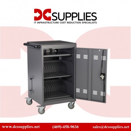 VIVACITY TECH PBC VTCART-B30-65-GY Pre-Wired 30-Unit Charging Cart (VTCART-B30-65-GY)