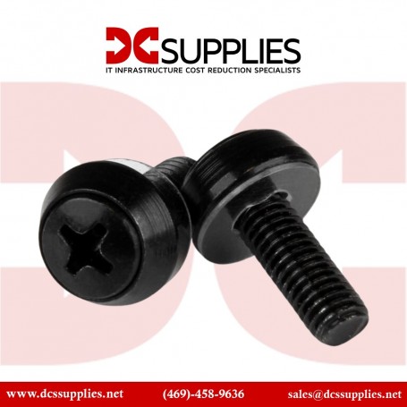StarTech CABSCRWSM62B M6 x 12mm Black Screws for Server Racks (CABSCRWSM62B)
