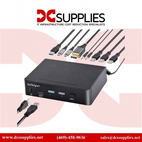 Startech SV231DPUCA USB C 2 Port Display KVM With switch 4K UHD HDR Video (SV231DPUCA)