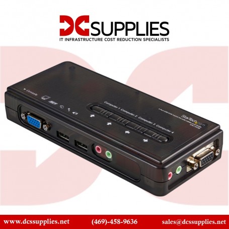 StarTech SV411KUSB 4 Port Mini USB KVM Kit with Cables and Audio Switching (SV411KUSB)