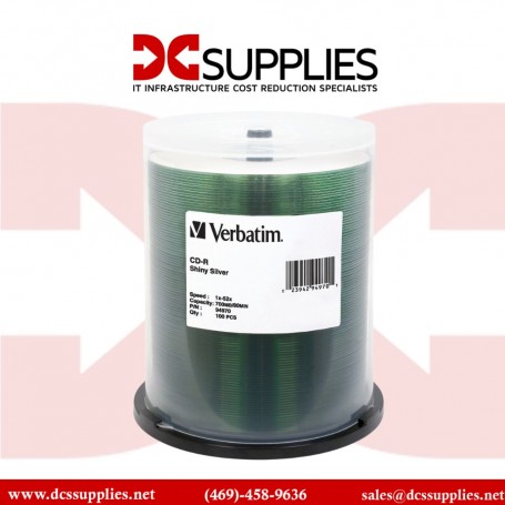 Verbatim 94970 CD-R 700MB 52X Silver Silk Screen Disc (Spindle Pack of 100) (94970)