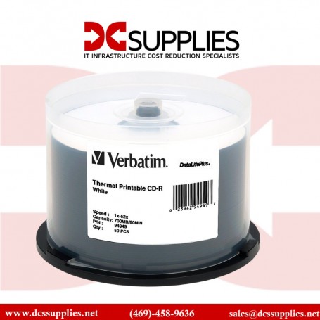 Verbatim 94755 CD-R 700MB 52x DataLifePlus White Inkjet Disc (94755)