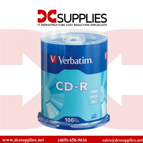 Verbatim 94554 CD-R 700MB Branded Surface 100-Pack Spindle (94554)