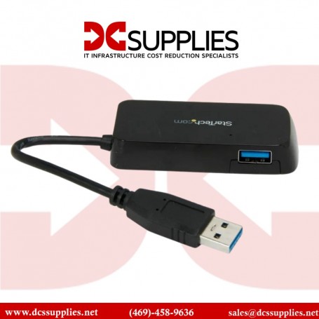 StarTech.com ST4300MINU3B Portable 4 Port SuperSpeed Mini USB 3.0 Hub - Black (ST4300MINU3B)