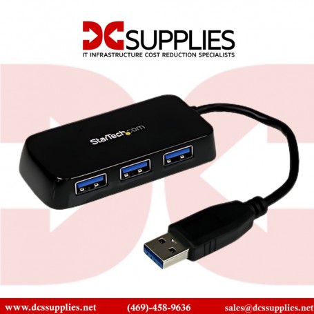 StarTech.com ST4300MINU3B Portable 4 Port SuperSpeed Mini USB 3.0 Hub - Black (ST4300MINU3B)