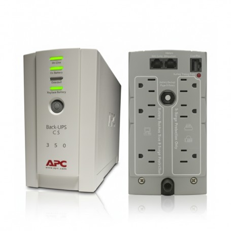 APC BK350 Back UPS CS 350VA 210W 6 Outlet Battery Backup System (BK350)